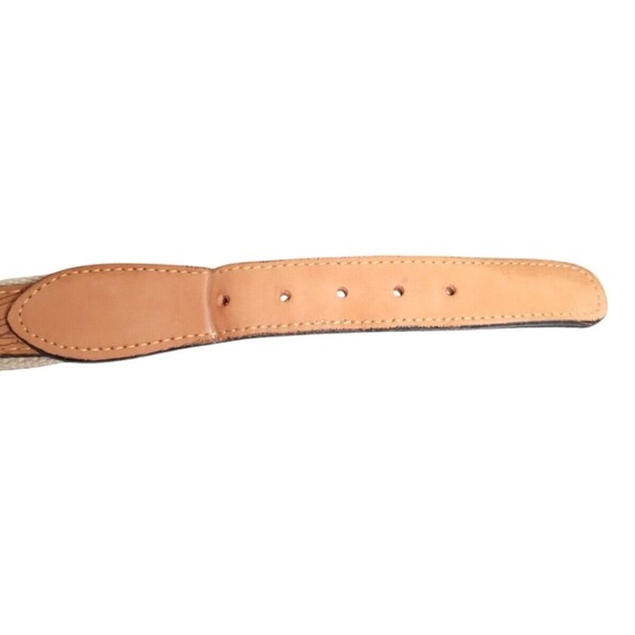 Zep Pro fish pattern belt Marlin Leather Canvas USA Size 46 Brass Buckle mens - Picture 8 of 8